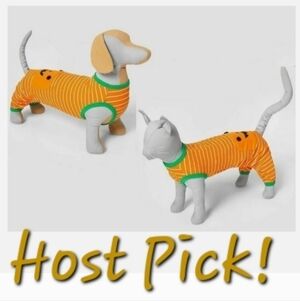 NWT Target Pet 1 Piece Family Sleep Pajama Orange Stripe Halloween Small & XS